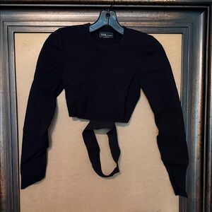 Babaton Retrospect Black Long Sleeve Crop Top